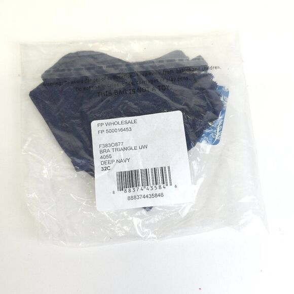 Free People Intimately Lace Triangle Bra Deep Navy 32C - Picture 4 of 4
